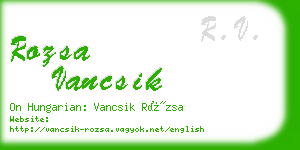 rozsa vancsik business card